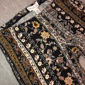 Wife leg, flower print pants